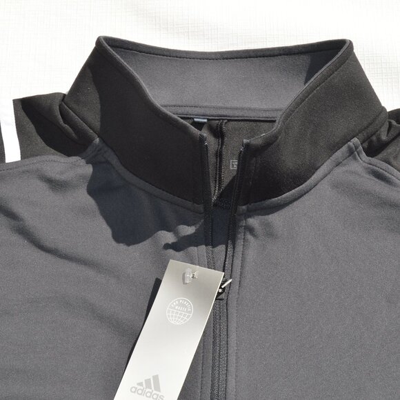 Adidas 3-Stripes Core 1/4 Zip Men's Sweatshirt - Carbon/Black Size XL (New) - Picture 5 of 11